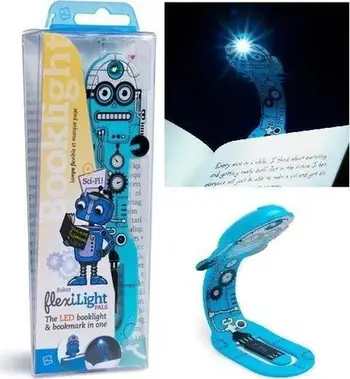 Llambë leximi Thinking Gifts Flexilight Pals Robot, LED, me krah fleksibël, blu