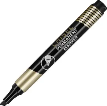 Set markerësh permanent Easy Stationery, majë pjerrët, 24 copë, të zinj