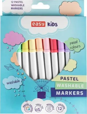 Stilolapsa Easy Stationery Pastel, 12 copë, shumëngjyrësh