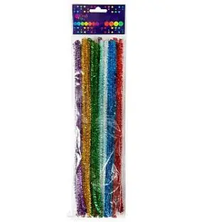 Shkopinj kreativë metalikë Chenille, 30 cm, set 25 copë, shumëngjyrëshe
