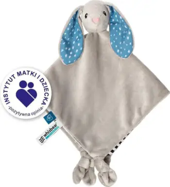 Batanije përkëdhelëse për fëmijë Whisbear DouDou Cuddly Bunny, e hirtë