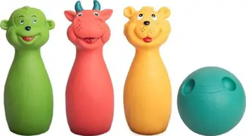 Set bowling Hencz Toys Soft Pastel, 3 kueglë, top sensorial, shumëngjyrësh