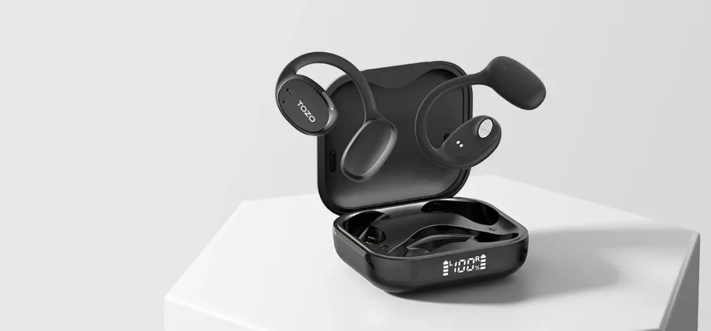 Kufje TOZO OpenEgo TWS Bluetooth, USB Type-C, Zezë - 3