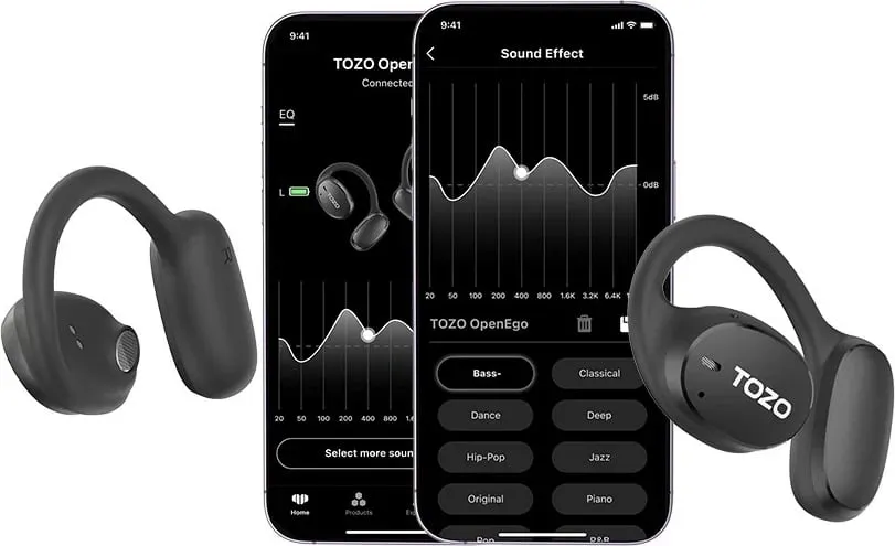Kufje TOZO OpenEgo TWS Bluetooth, USB Type-C, Zezë - 5