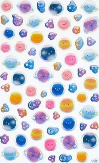 Stickerë mini Ooly Itsy Bitsy Planets, planetë, efekt holografik, shumëngjyrëshe