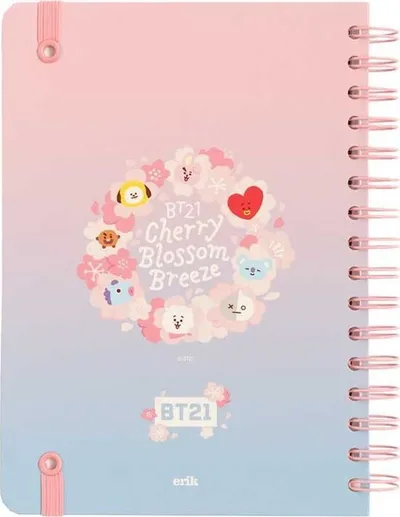 Fletore BT21 Line Friends, A5, kapak i fortë, me spirale - 1