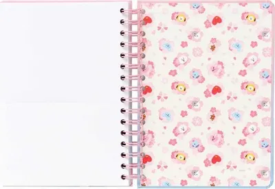 Fletore BT21 Line Friends, A5, kapak i fortë, me spirale - 3
