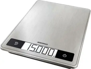 Peshore kuzhine, Soehnle Page Profi 200, kapacitet 15 kg, saktësi 1 g, ekran LCD me ndriçim, çelik inoks, argjendtë