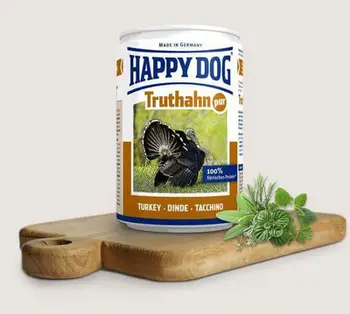 Konservë për qen Happy Dog Truthahn Pur, mish gjeli deti 100%, 200g