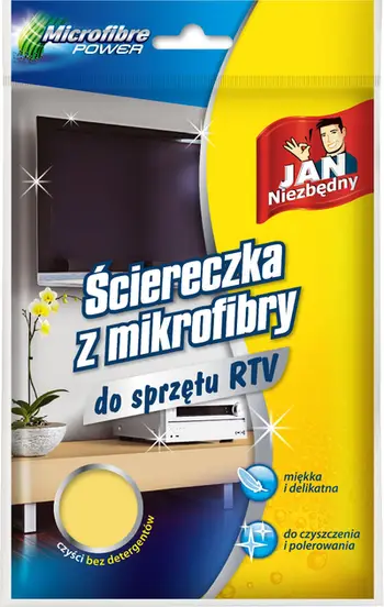 Leckë mikrofibër JAN NIEZBĘDNY, për pajisje RTV, e verdhë