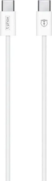 Kabllo USB T-Phox Glary Lite Series, USB-C në USB-C, 1 m, e bardhë - 3