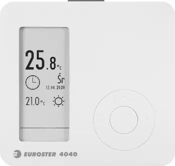 Termostat me tela Euroster 4040, programim javor, ekran e-ink, i bardhë