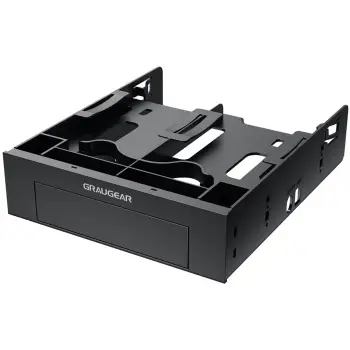 Kornizë montimi GrauGear për 2x 2.5" & 3.5" HDD/SSD, 5.25", plastikë, e zezë
