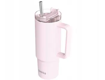 Gotë termike Quokka Stream, çelik inox, 950ml, rozë e çelët