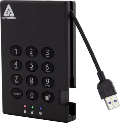 Hard disk i jashtëm Apricorn Aegis Padlock 3.0, 500GB, USB 3.1, i zi - 1