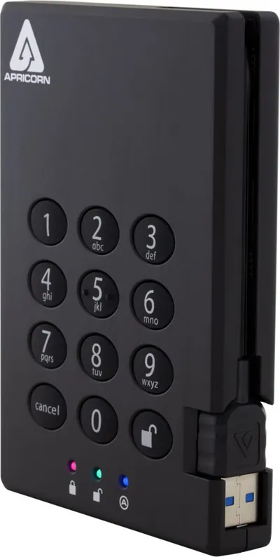 Hard disk i jashtëm Apricorn Aegis Padlock 3.0, 500GB, USB 3.1, i zi - 2