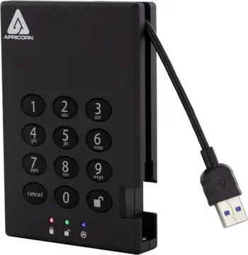 Hard disk i jashtëm Apricorn Aegis Padlock 3.0, 500GB, USB 3.1, i zi