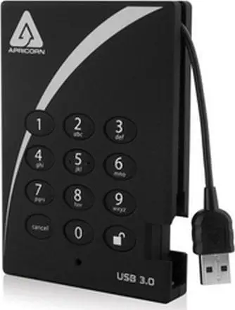 Hard disk i jashtëm Apricorn Aegis Padlock Fortress, 2.5", 1TB, USB 3.2, i zi