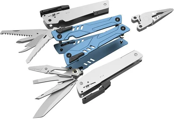 Multitool Nextool NE20045, 15 vegla + set bitash, argjendt/blu - 3