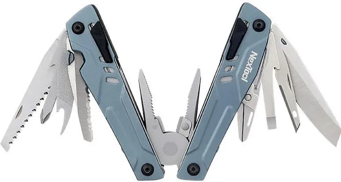 Multitool Nextool NE20045, 15 vegla + set bitash, argjendt/blu - 4