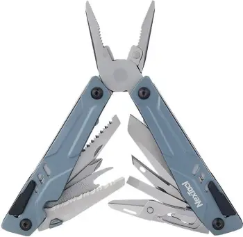 Multitool Nextool NE20045, 15 vegla + set bitash, argjendt/blu