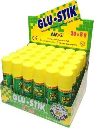 Ngjitës Amos Glue Stick, 8g, 30 copë