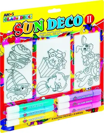 Set bojëra xhami Amos Sun Deco II, 6 ngjyra