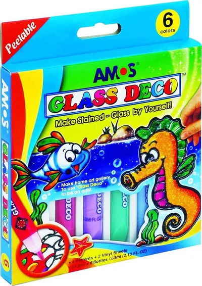 Ngjyra për xham Amos Glass Deco, set 6 ngjyra - 1