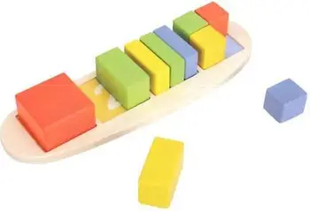 Lodër druri Playme Shape Sorter, për mësim numërimi, shumëngjyrëshe