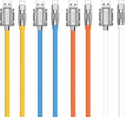Kabllo USB Wekome WDC-186, USB A në Lightning, 1 m, e bardhë - 1