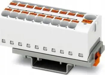 Bllok shpërndarës Phoenix Contact PTFIX 10/18X4 NS35, 19 pika lidhjeje, i bardhë