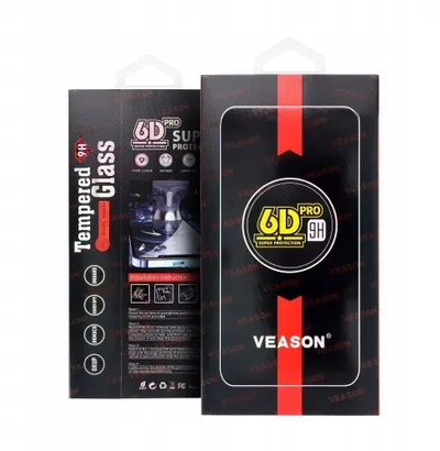 Xham mbrojtës Veason 6D Pro, për iPhone 17 Pro, plotësisht transparent, i zi - 1