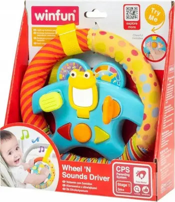 Lodër timon Anek SmilyPlay My First Steering Wheel, me drita dhe tinguj, varëse, shumëngjyrëshe