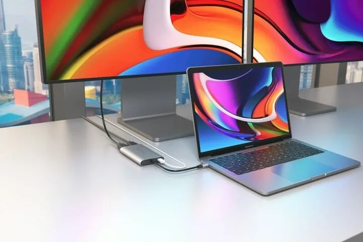 Përshtatës HyperDrive Dual HDMI - USB-C, i argjendtë - 3