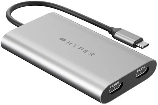 Përshtatës HyperDrive Dual HDMI - USB-C, i argjendtë - 4