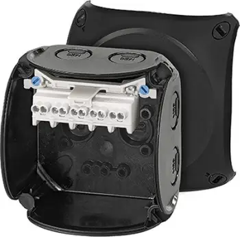 Kuti instalimi Hensel KF 0202 B (62000044), 93 x 93 x 62 mm, 5P, 2,5 mm2, IP66/67, e zezë
