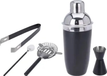 Set enë për kokteje Excellent Housewares, 5 copë, të zeza