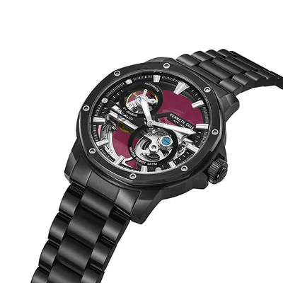 Orë për meshkuj Kenneth Cole Automatic Skeleton KCWGL0033703, e zezë - 2