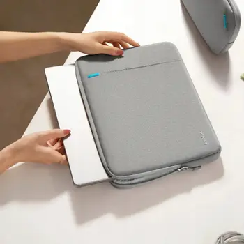 Çantë mbrojtëse Tomtoc Defender A13 për MacBook Air Pro 14", organizues kabllosh, gri