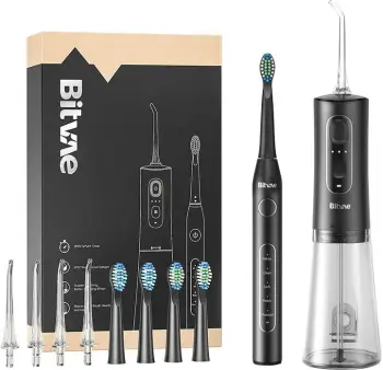 Set furçë dhëmbësh sonike Bitvae D2 me irrigator C2, e zezë