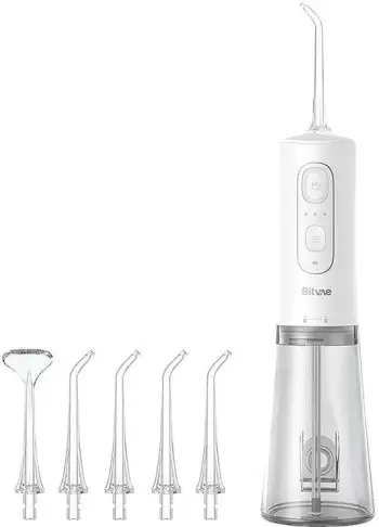 Irrigator për dhëmbë Bitvae C2, portativ, 300 ml, i bardhë, set grykash