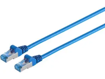 Kabëll rrjeti No-Name Cat6a, 0.5m, S/FTP, RJ-45, Blu