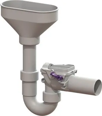 Valvul kundër-kthimit Kessel Backwater Siphon DN50, montim në mur, gri