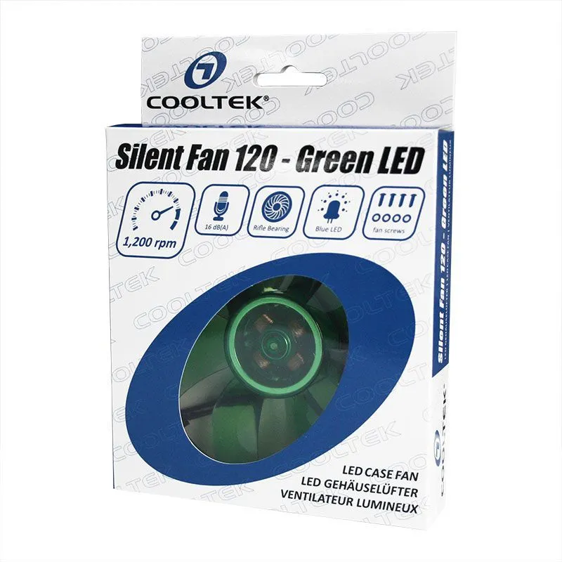 Ftohës Cooltek CT-Silent LED, 120 mm, i gjelbër - 2