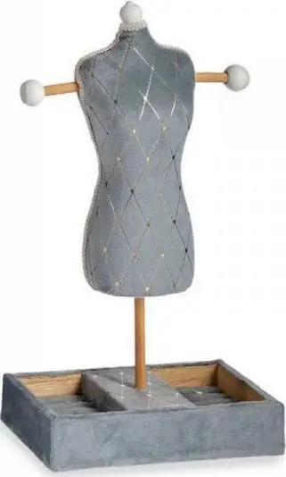 Kuti dekorative Gift Decor Footed Box, kadife, 12 x 40 x 24 cm, gri