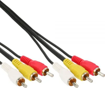 Kabllo Intos , RCA x3 në RCA x3, 3m, e zezë - 1