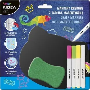 Set tabelë magnetike Kidea me shkumsa shkumësi, 20 x 20 cm, shumëngjyrëshe