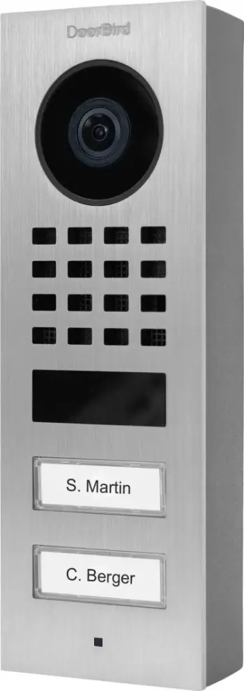 Interfon dere DoorBird D1102V, IP video, Wi-Fi LAN, çelik inox V2A, i argjendtë