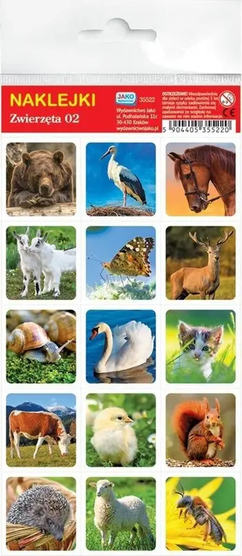 Ngjitëse dekorative Jako Publishing House Animals, figura kafshësh, shumëngjyrëshe