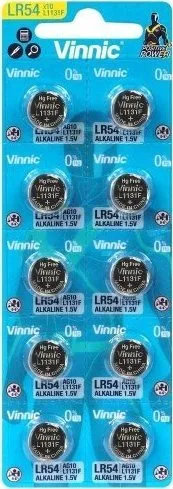 Bateri alkaline Vinnic LR54, 1.5V, paketim 10 copë - 1